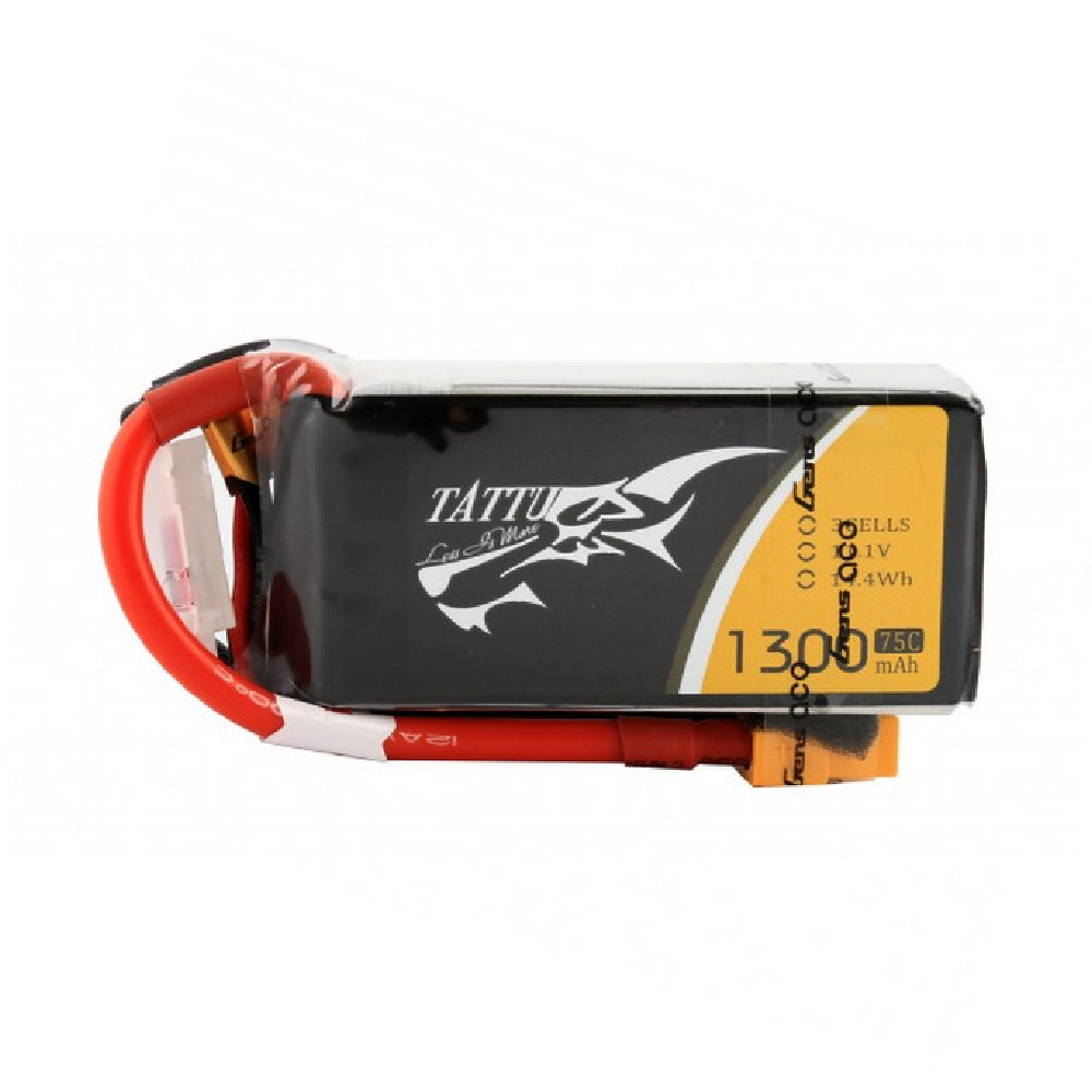 Tattu 1300mAh 3S 75C LiPo Battery with XT60 Connector | For FPV Racing & Cinewhoop Drones